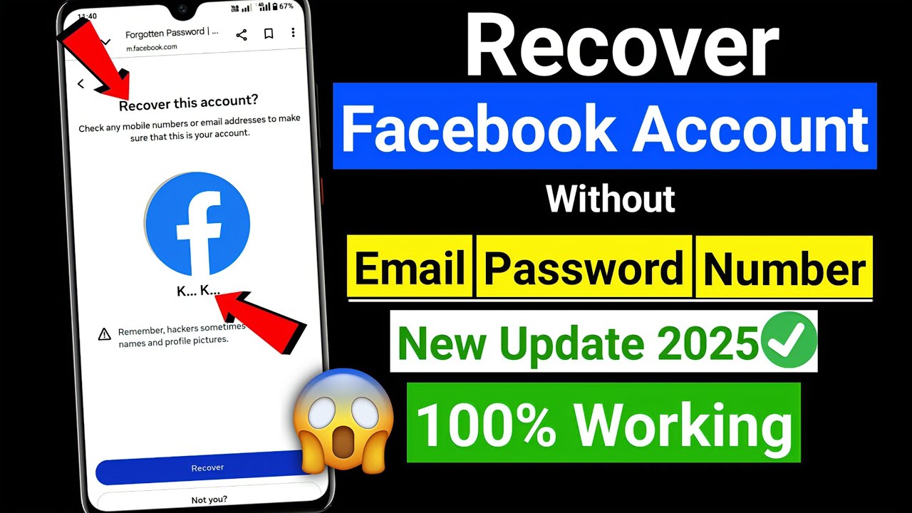 Recover Facebook Account Without Email Password & Number (2025) | Hacked Facebook Account Recovery