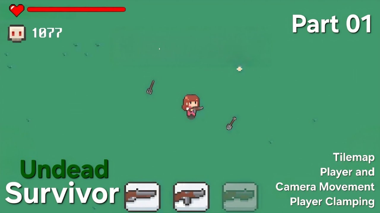 Undead Survivor (Part 01) || Project Setup || Tilemap || Player Movement || Camera Movement || Unity