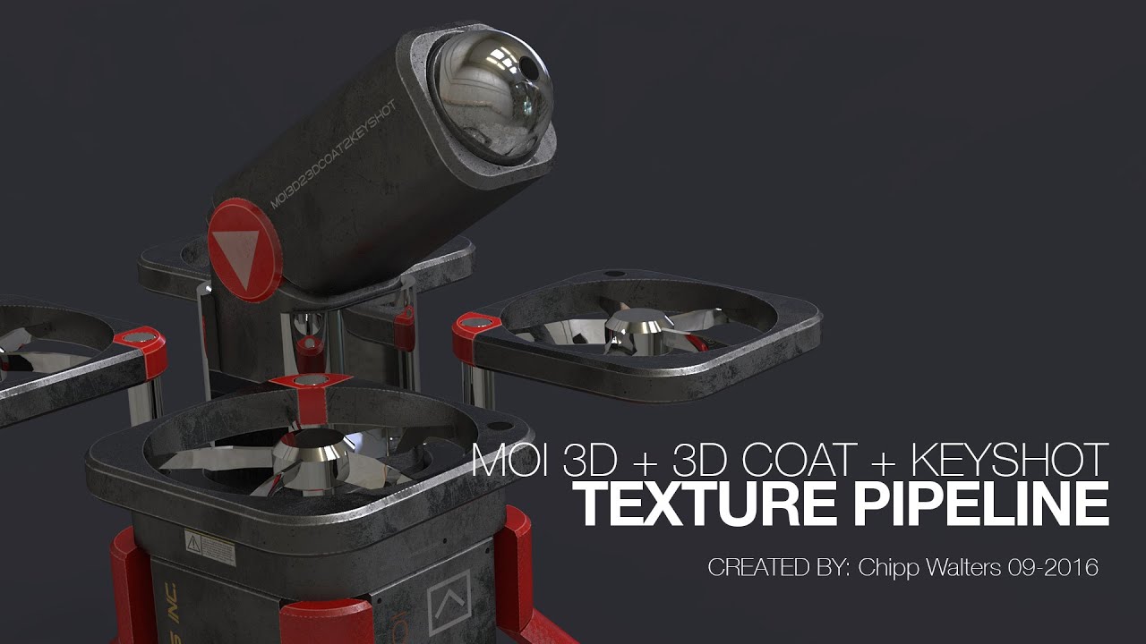 MOI3D PBR texturing PIPELINE with 3DCOAT and KEYSHOT