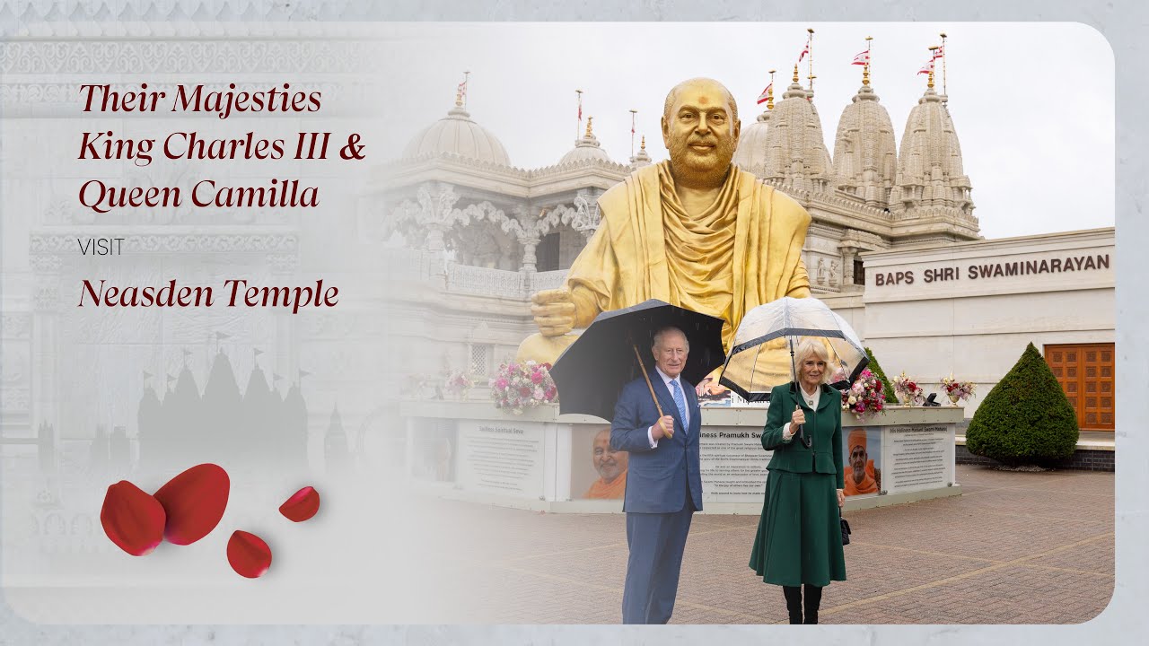 Their Majesties King Charles III & Queen Camilla Visit Neasden Temple, London, UK