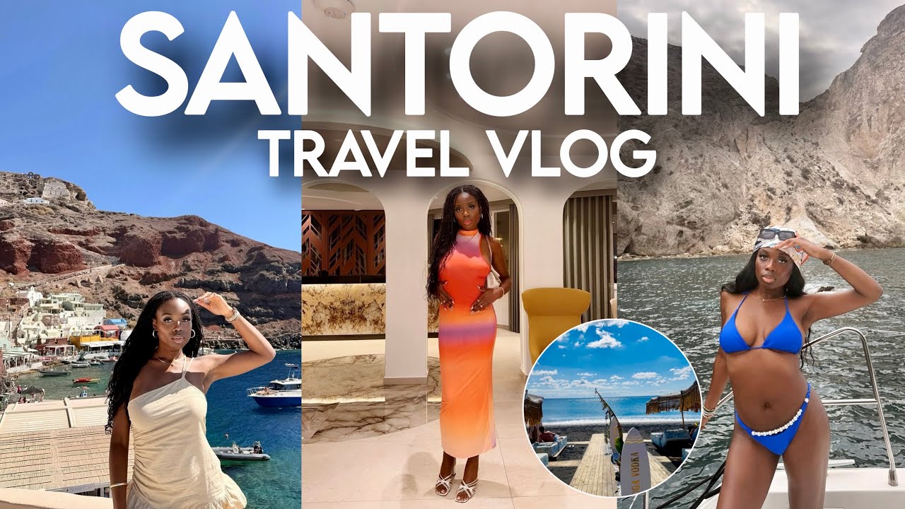 Santorini & Athens Travel Vlog | Catamaran Cruise, Flying Dress Photoshoot & Beach Club Adventure