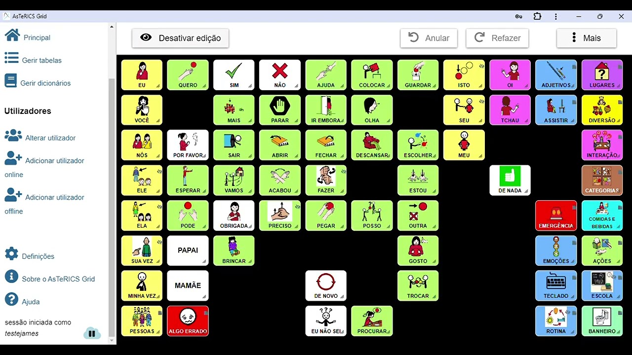 Aprendendo a colocar conjunção de verbos no Asterics Grid