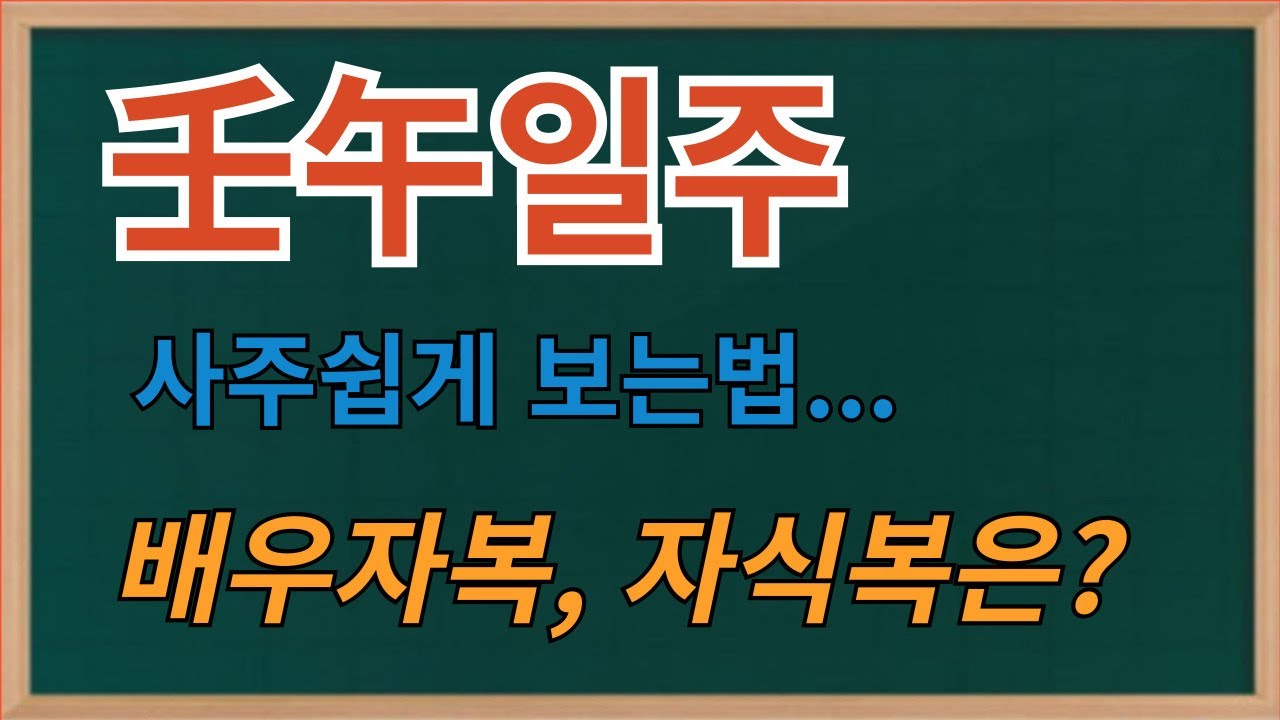 임오일주 --배우자복, 자식복 간단히 보기--사주보는법
