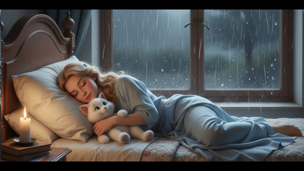 Relaxing Piano Music & Gentle Rain on Bamboo Water Fountain For Rest, anxiety relief & Deep Sleep
