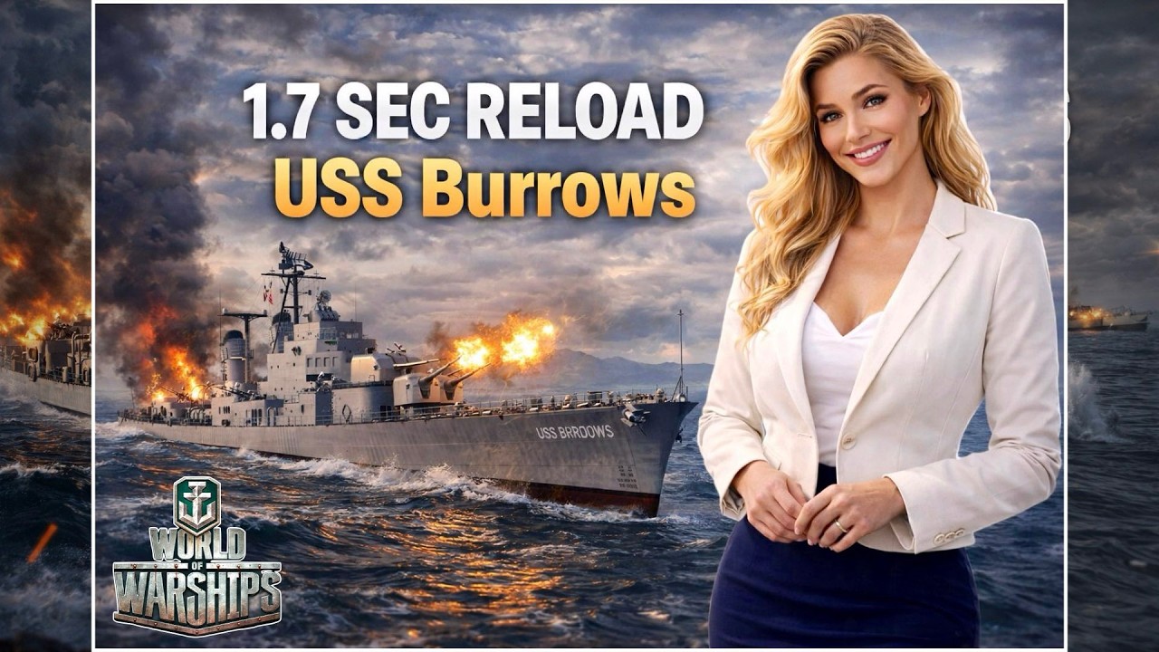 Перезарядка за 1,7 секунды?! | USS Burrows спасает игру World of Warships