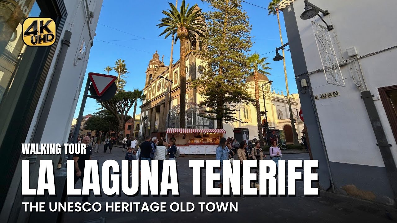 San Crist&oacute;bal de La Laguna, Tenerife 🇮🇨 Winter Sunset Walk in UNESCO Old Town | 4K Tour