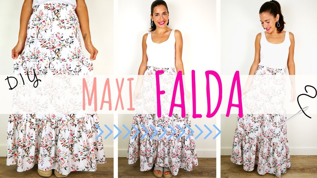 MAXI FALDA CON VOLANTES fácil y con patrón incluido! | DIY MAXI SKIRT