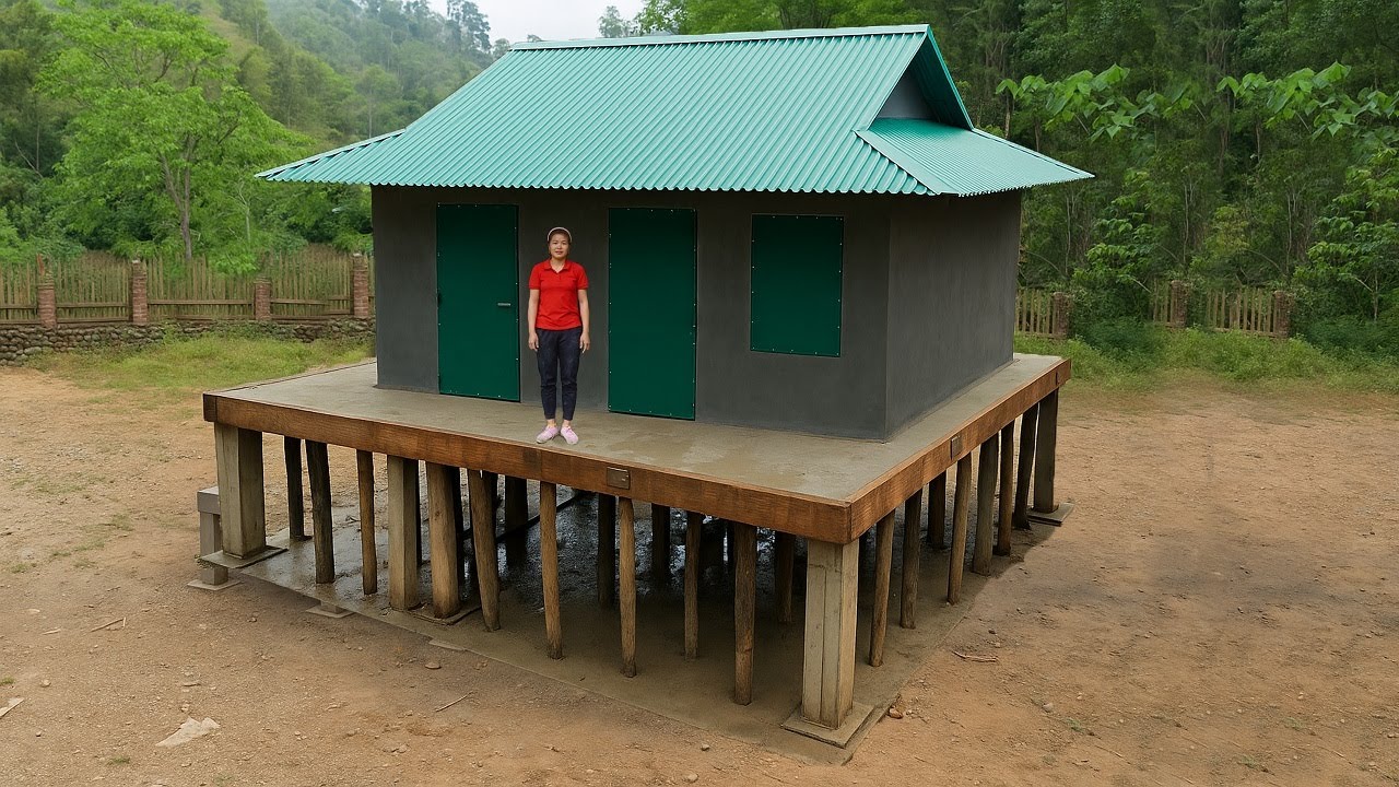 Building a House Alone in the Mountains and Forests - The girl who created her own Masterpiece