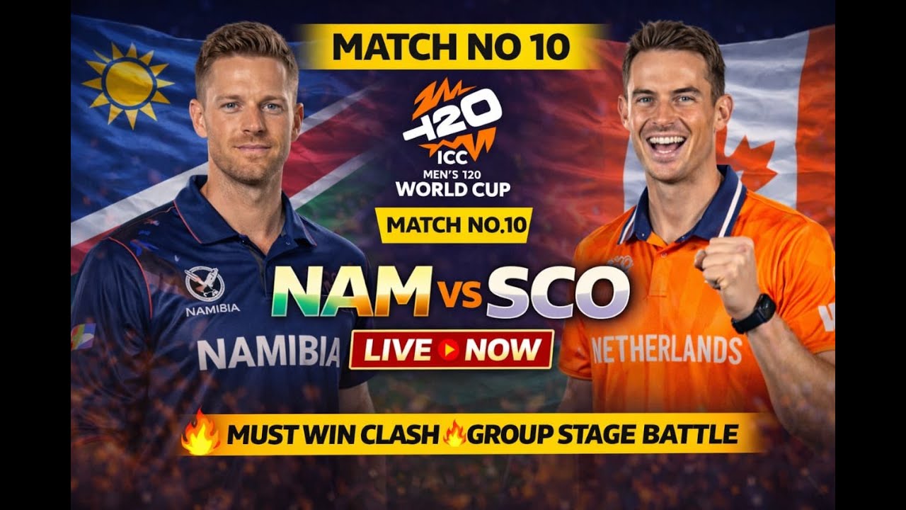 Match No 10 Commentary2️⃣ NAM vs SCO LIVE 🔴 | Match 10 | T20 World Cup 2026 Ball By Ball