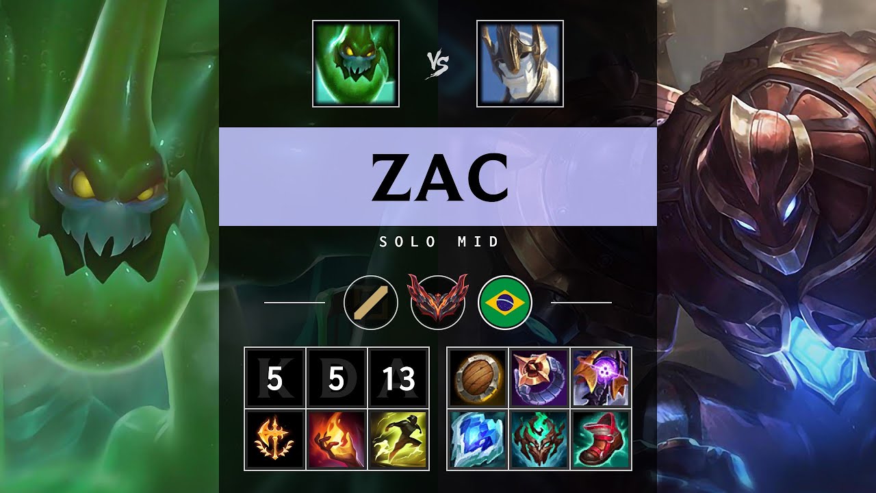 Zac Mid vs Galio - BR Grandmaster Patch 25.15