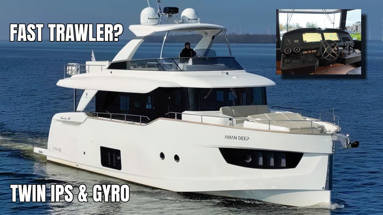 Абсолютная яхта-траулер Absolute Navetta 58 за 935 тысяч евро! с приводами IPS и гироскопом Seake...