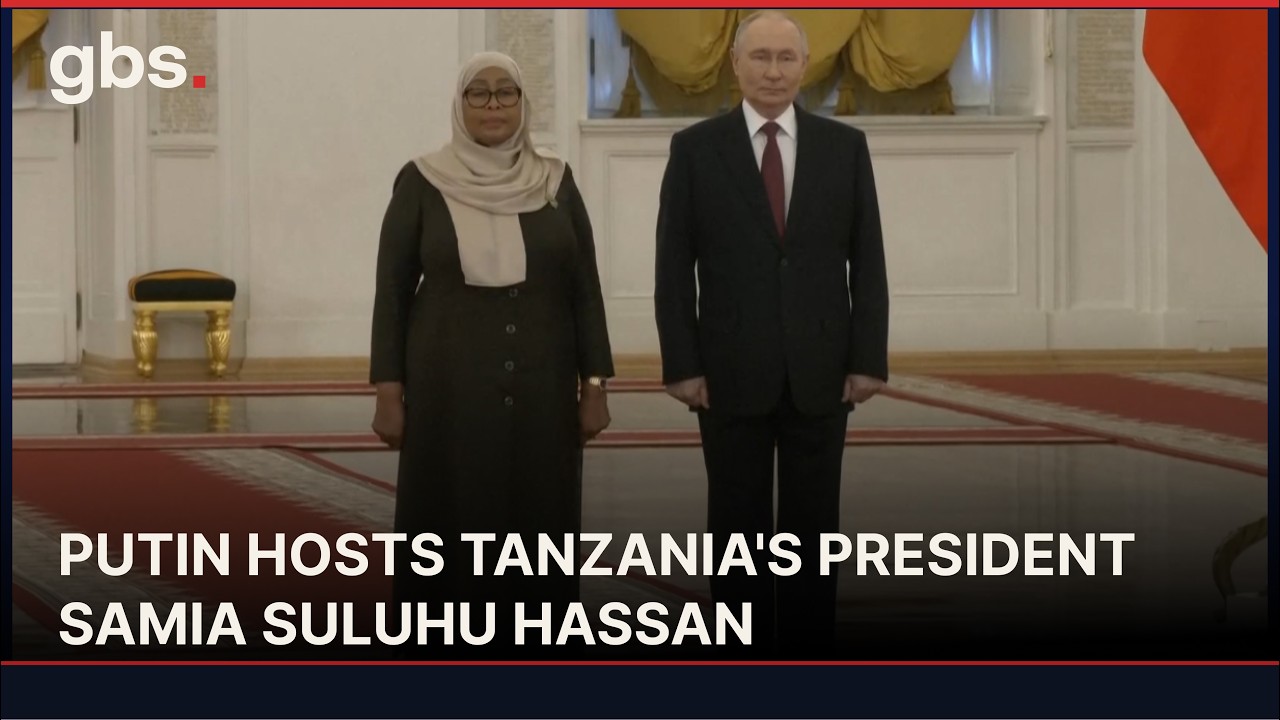 GRAND WELCOME: Putin Hosts Tanzania's President in Kremlin as Global Attention Turns to Moscow |AC1B