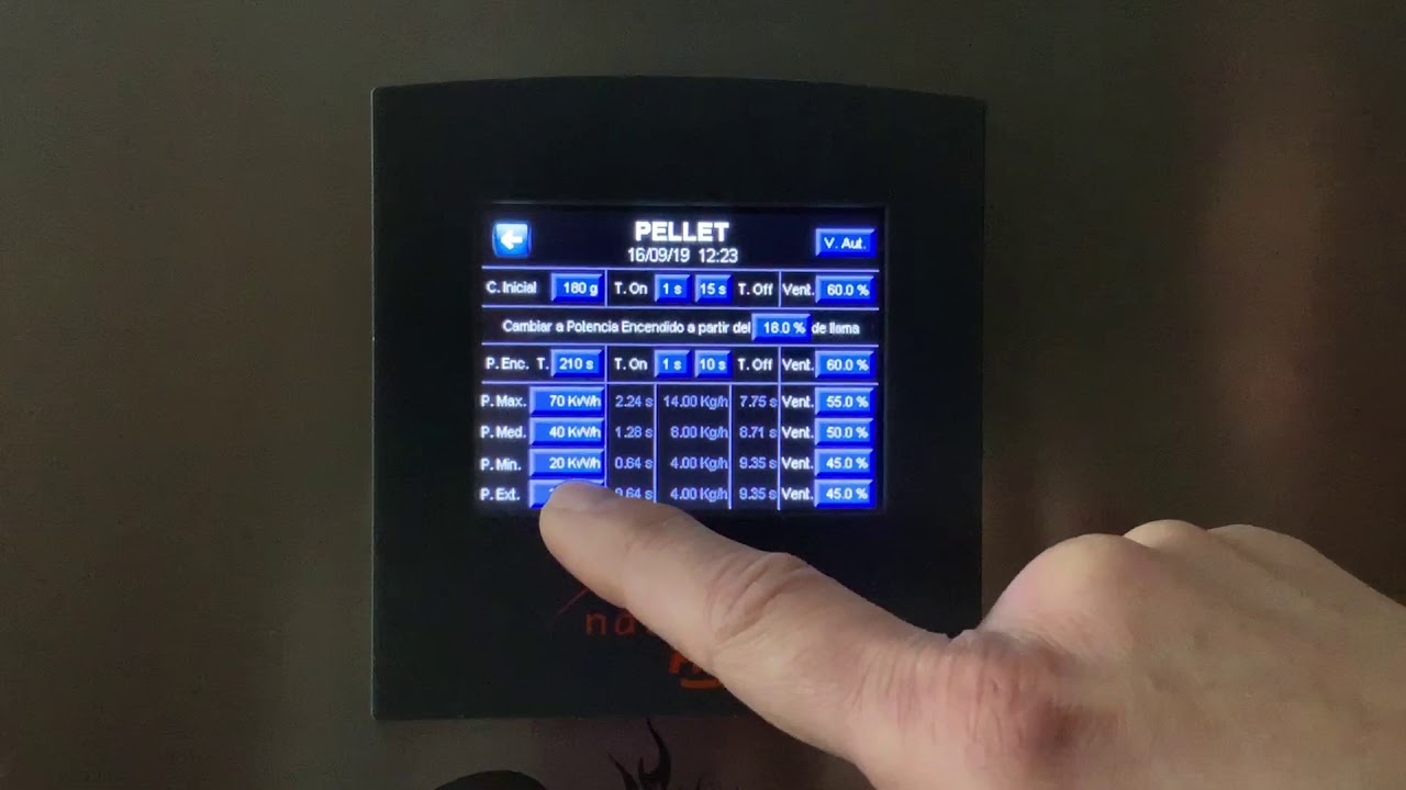 Panel de control Quemadores a biomasa Natural Fire