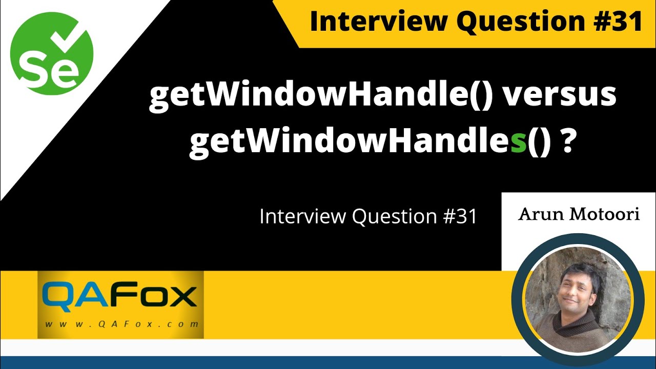Difference between getWindowHandle() and getWinowHandles() ? (Selenium Interview Question #31)