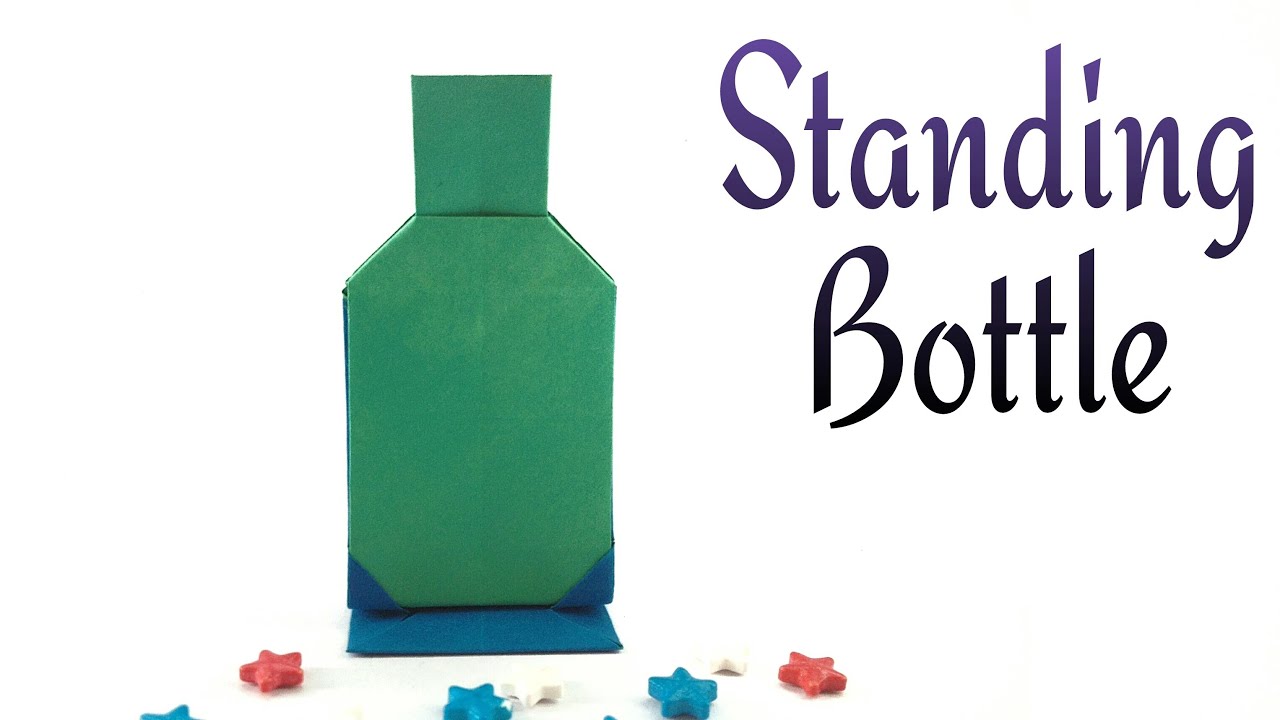 Origami Bottle - Stands Vertically | Tutorial by Paper Folds
