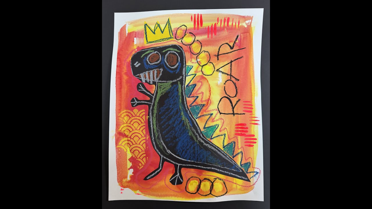 3rd Grade Basquiat Inspired Dinousaur