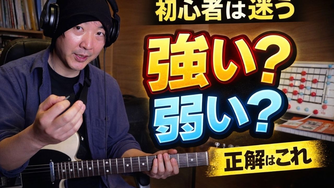 ピッキングは強く弾く？弱く弾く？音が変わる本当の理由 【ギターレッスン】