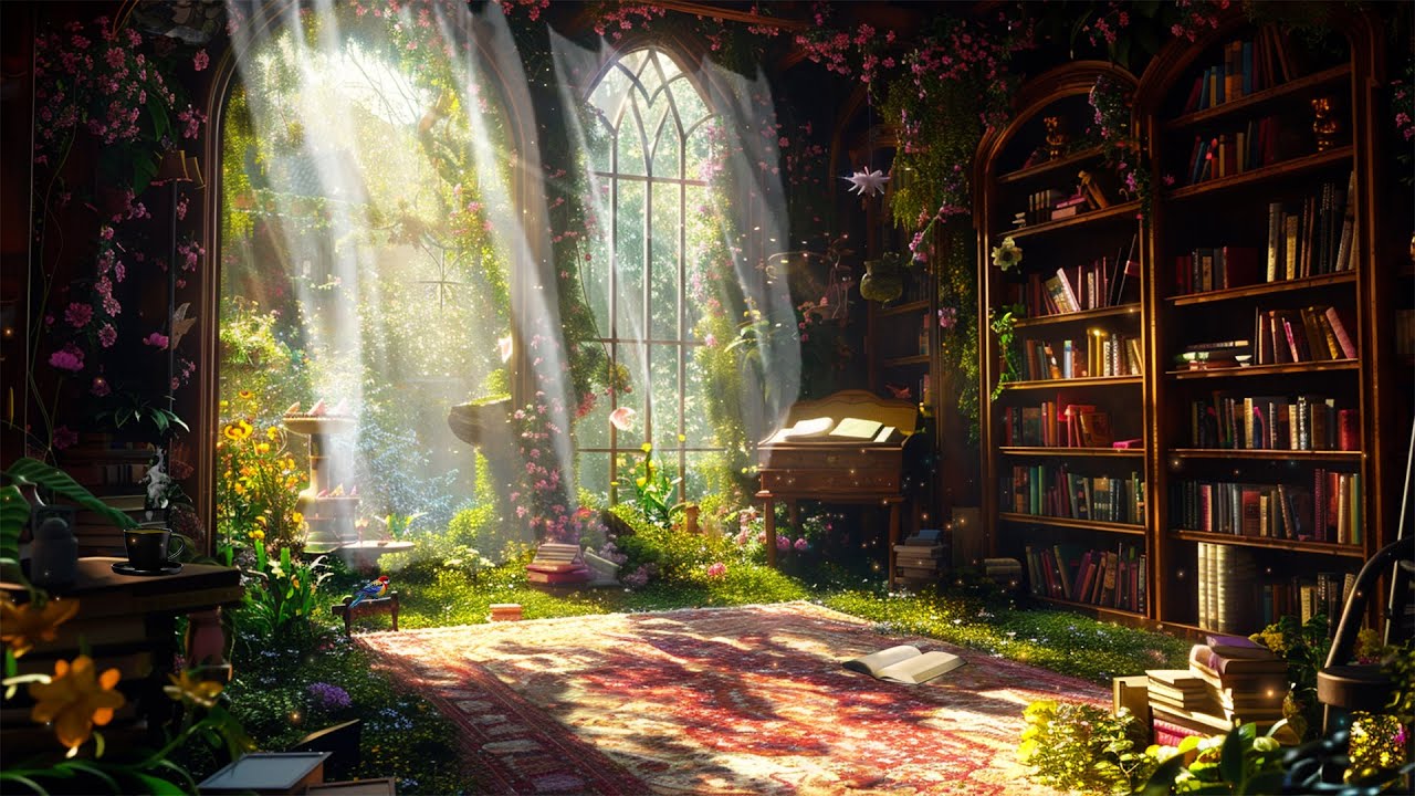 Magical Fantasy Fairy Library 🌈 Soft Flute Forest Music & Ambience | Deep Sleep, Relax or Study