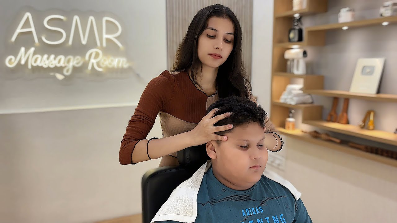 ASMR 💲1 Head Massage💆🏻&zwj;♂️ | Indian Massage Therapy✨ | Deep Sleep & Relaxation🤗 | Lady Shivu Barber 