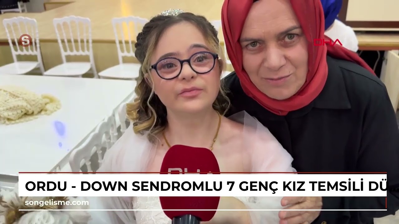 Ordu - Down sendromlu 7 gen&ccedil; kız, temsili d&uuml;ğ&uuml;nde gelinlik giydi