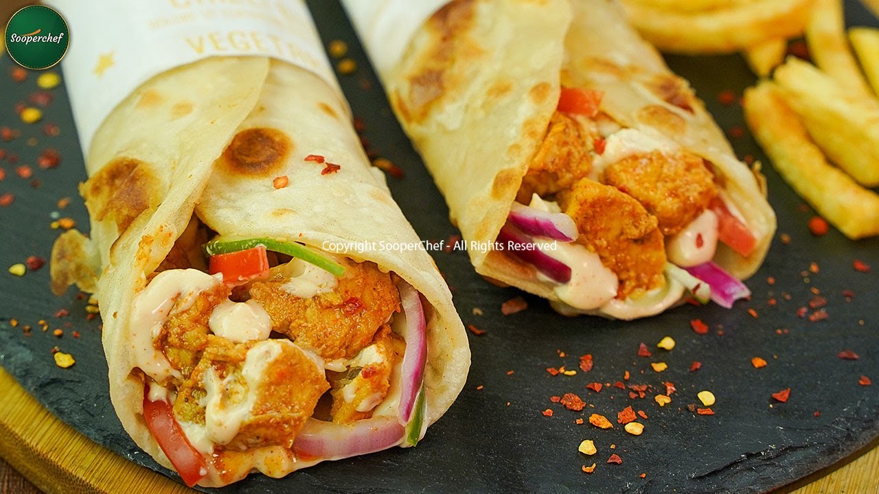 Chicken Paratha Roll with Creamy Mayo Garlic Sauce