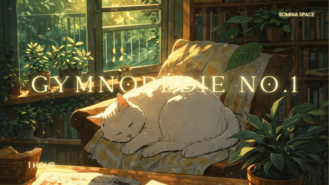 1 Hour Gymnopédie No.1 by Erik Satie Playing in Another Room — Calm Piano Ambience