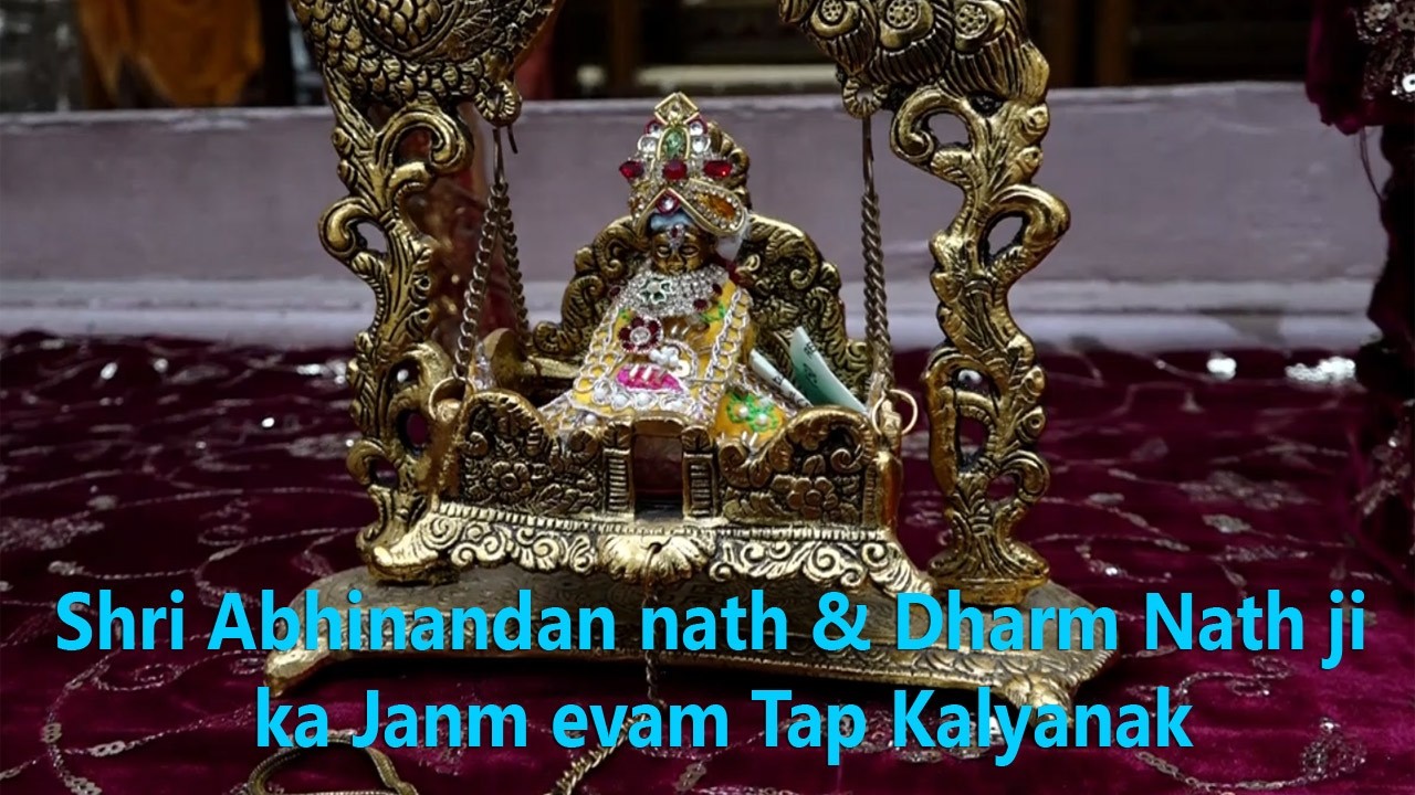 30 1 26, अभिनंदन नाथ एवं धर्म नाथ जी के जन्म एवं तप कल्याणक पर शांतिधारा एवं अभिशेक.