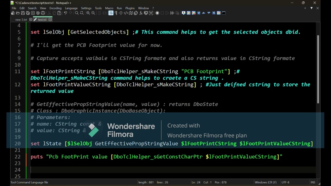 Tcl scripting for Ecad tool Orcad