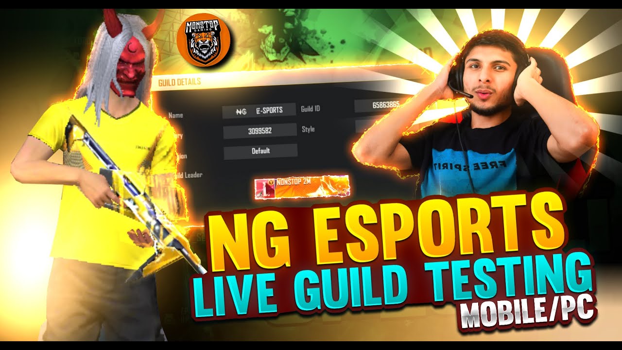 LIVE NONSTOP GAMING GUILD TEST #NONSTOPGAMING #AJJUBHAILIVE - FREE FIRE LIVE