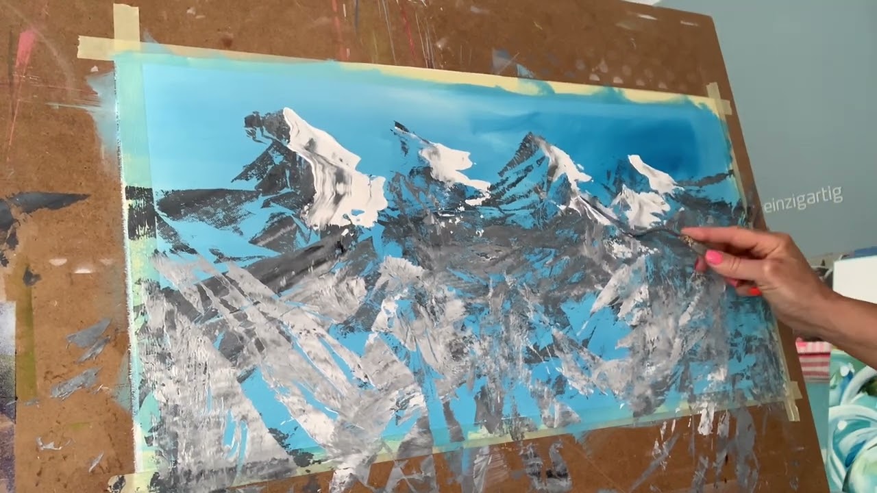 How to paint mountains 🏔️ Berge malen