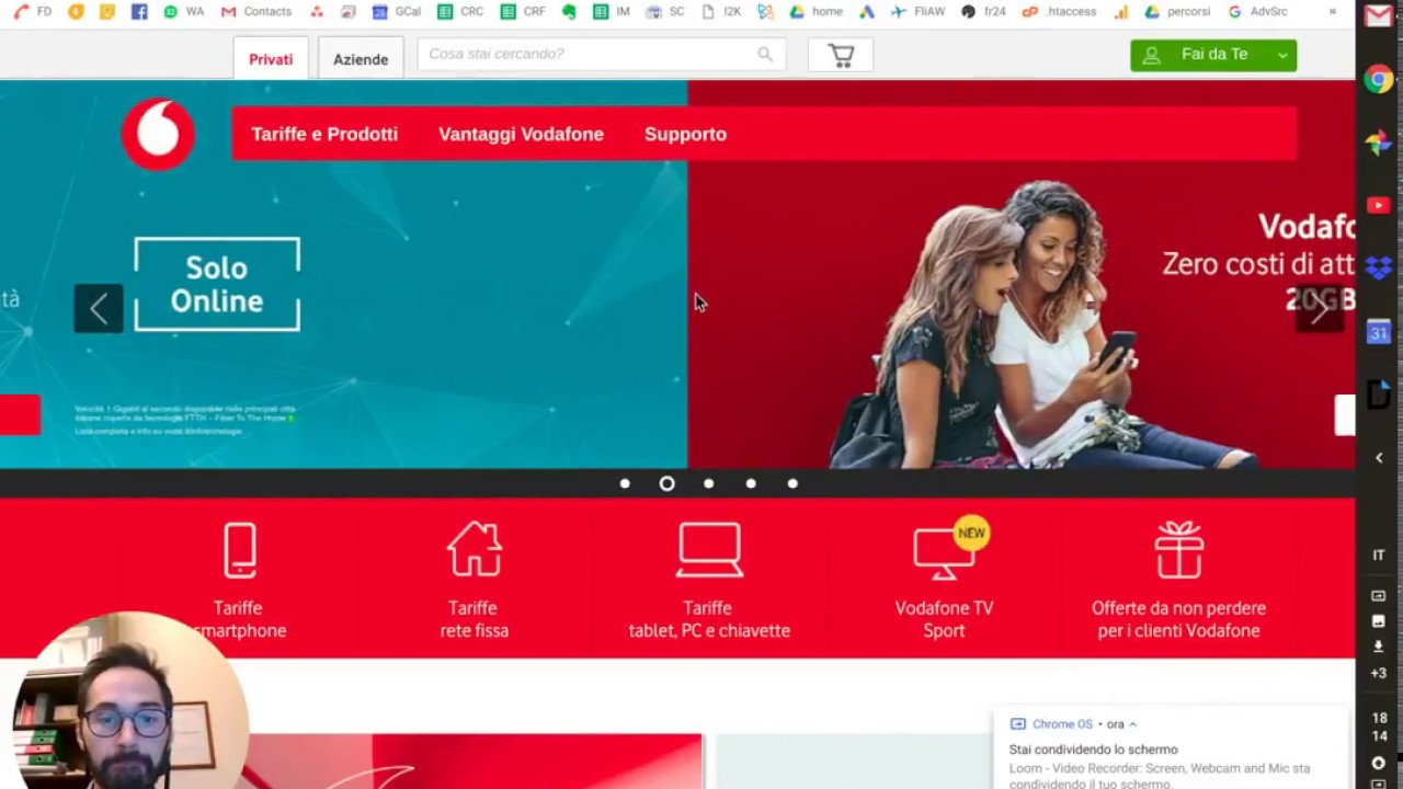 accesso area clienti vodafone per controllare abbonamenti non richiesti