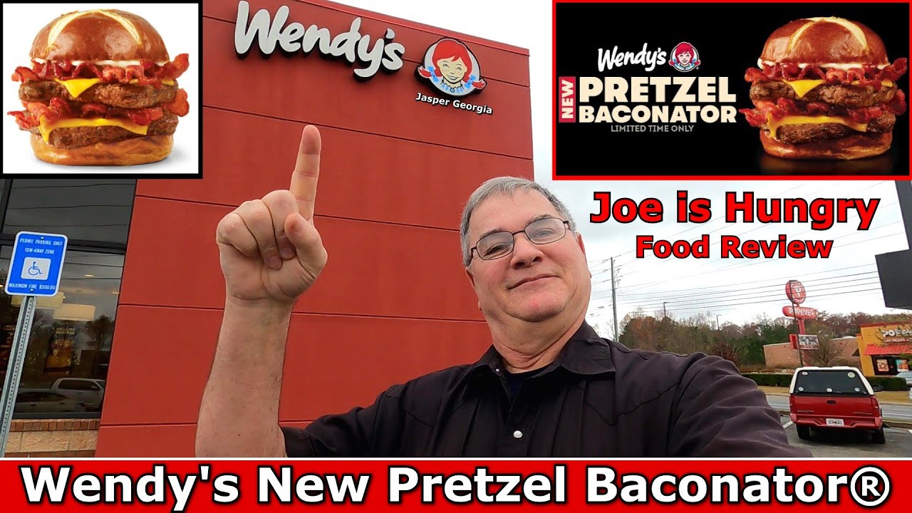 Обзор нового крендель-баконатора Wendy's | Ограниченное по времени предложение | Джо голоден 🥓🥓🍔🍔🥨🥨