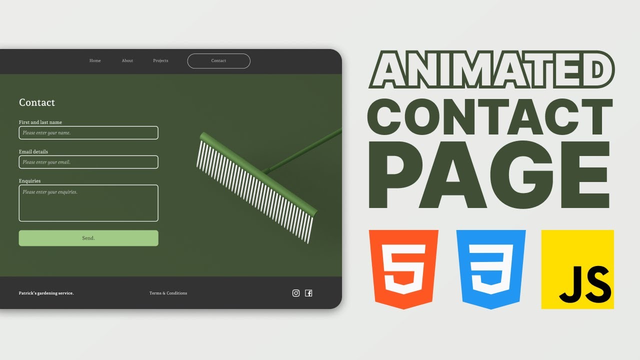 How to Create an Animated Contact Page - using HTML, CSS & Javascript