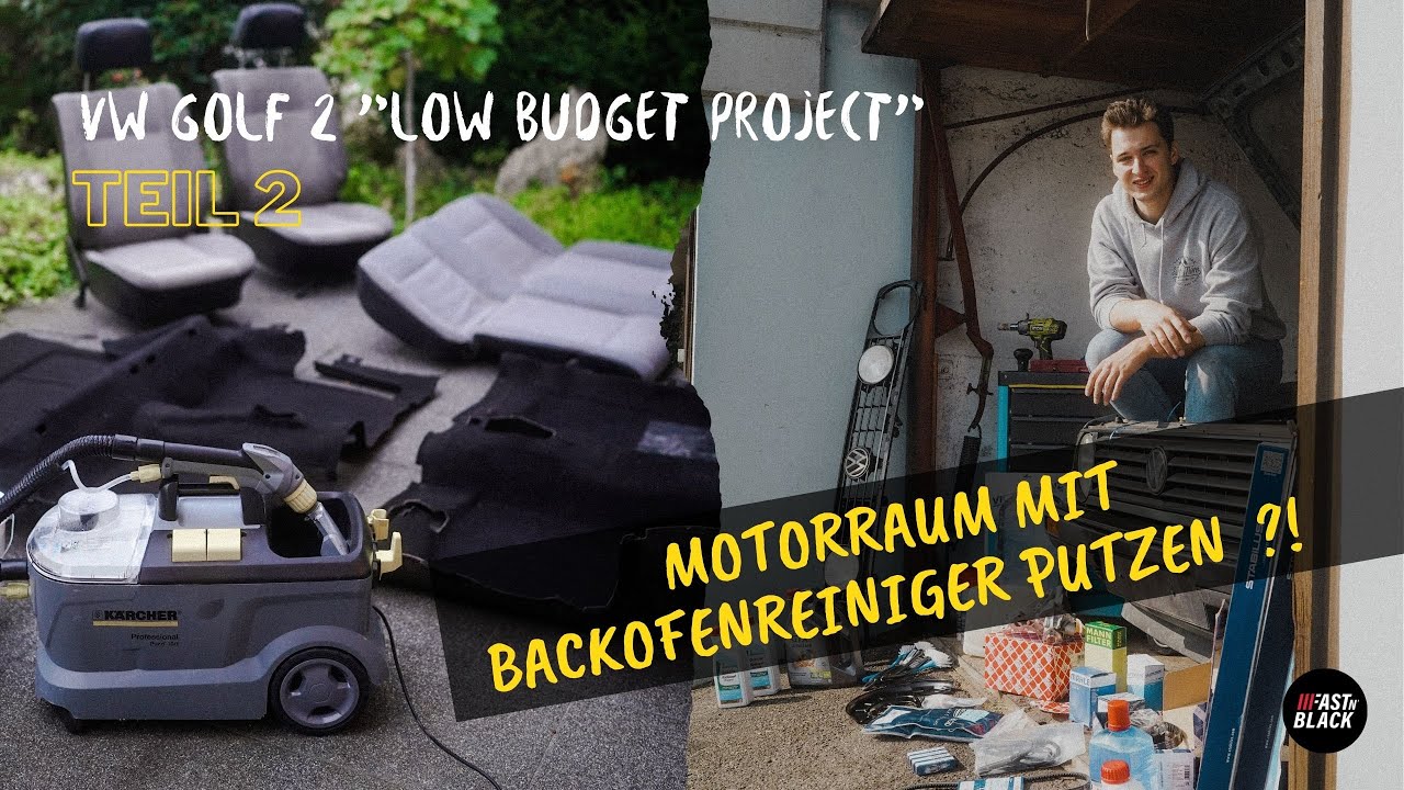 VW Golf 2 Motorraum mit BACKOFENREINIGER waschen ?! | Teil 2