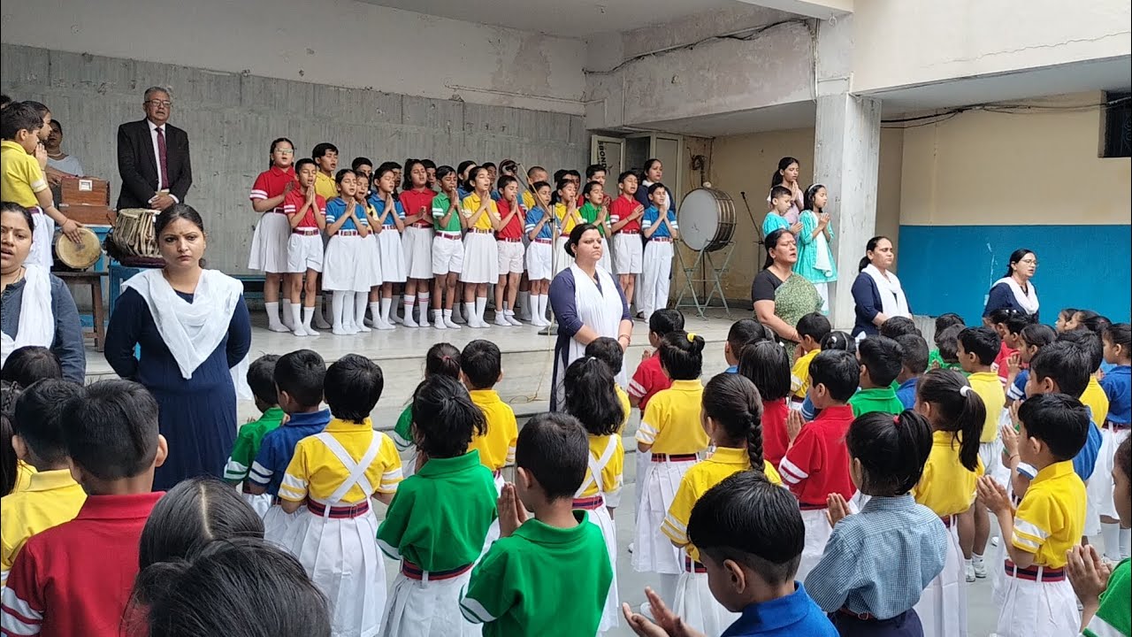 Hanuman janmotsav special assembly by junior students OSN #OSN #schoolactivity #hanumanchalisa