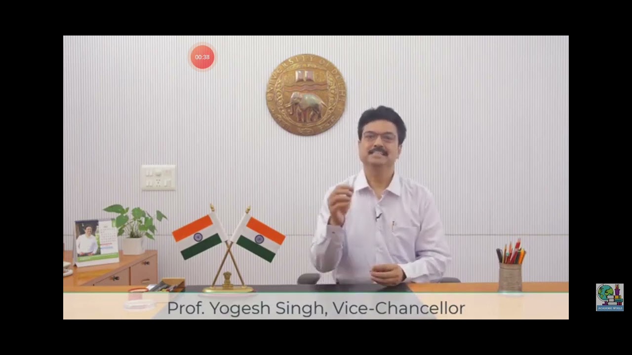 MESSAGE FROM Vice Chancellor Today Our  University of Delhi completed 100 years.