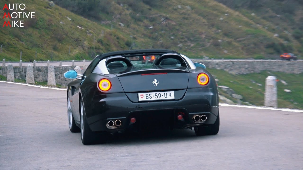 1 of 80 Ferrari 599 SA Aperta on Swiss Alp roads!