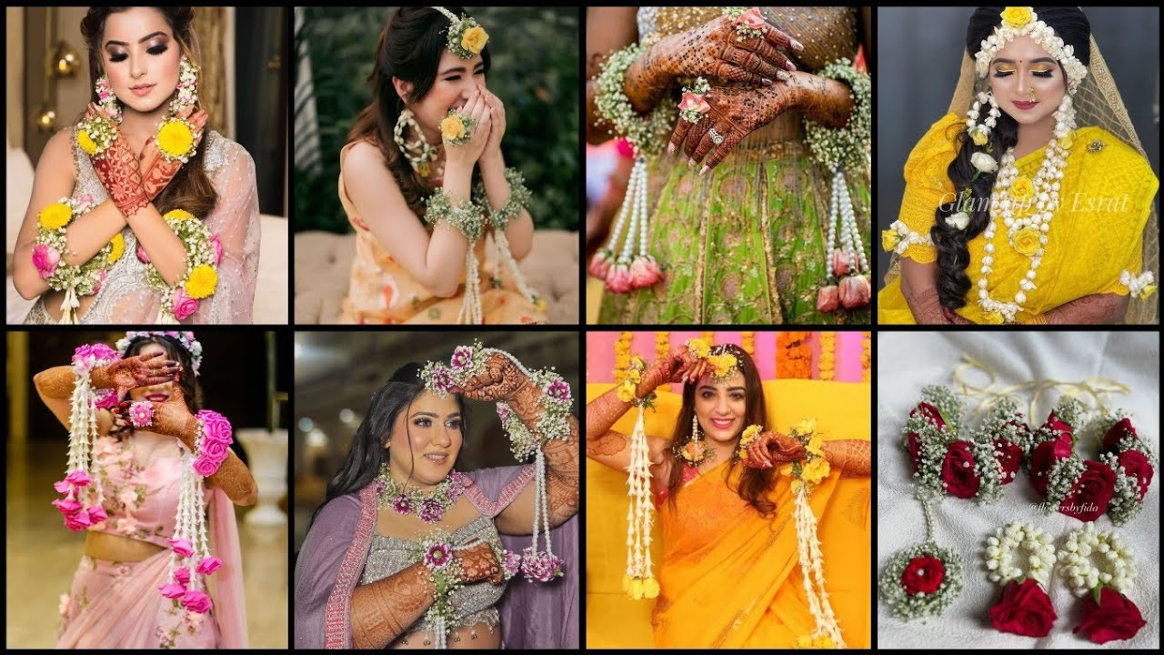 Trendy Real Flower Jewellery for Haldi Function| Bride's Haldi Ceremony Jewellery Ideas