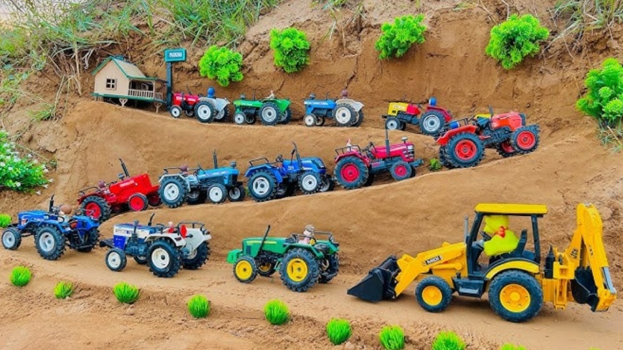 Bachhon ne khilone ki damdaar video banaya jisme truck tractor trippers buldozer jcb machine thi....