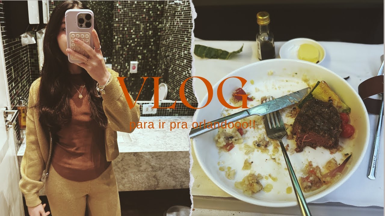 VLOG INDO PARA ORLANDO!!! comida do avião, sala vip, jantar e mto ++