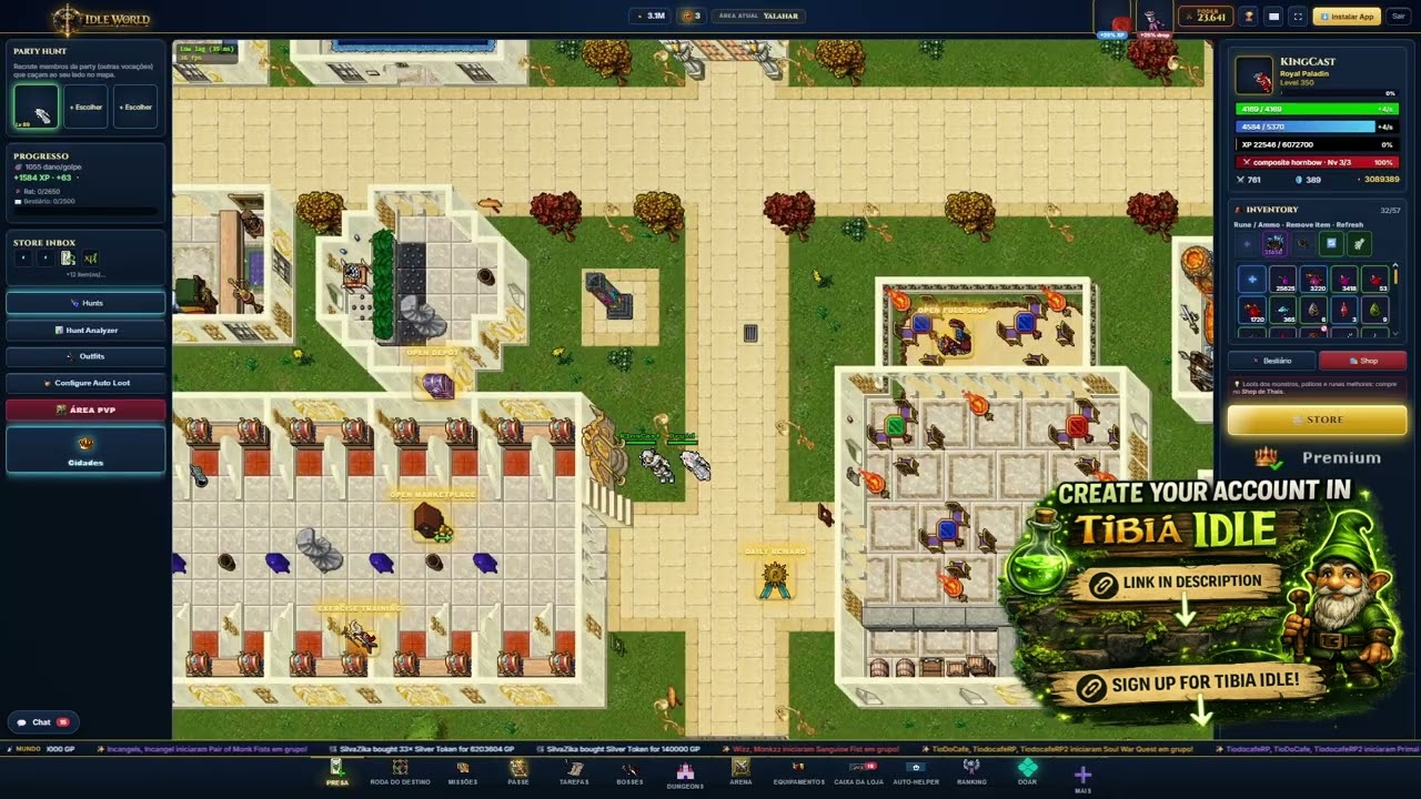 [TIBIA] Как создать аккаунт и начать играть в TIBIA IDLE GAME