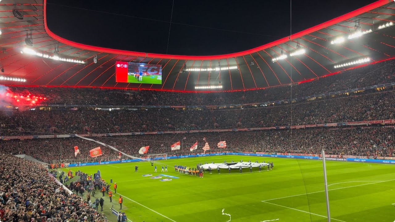 Bayern vs PSG - Champions League Anthem & FCB Tifo/Choreo S&uuml;dkurve - 1/8 Champions League 2022/23