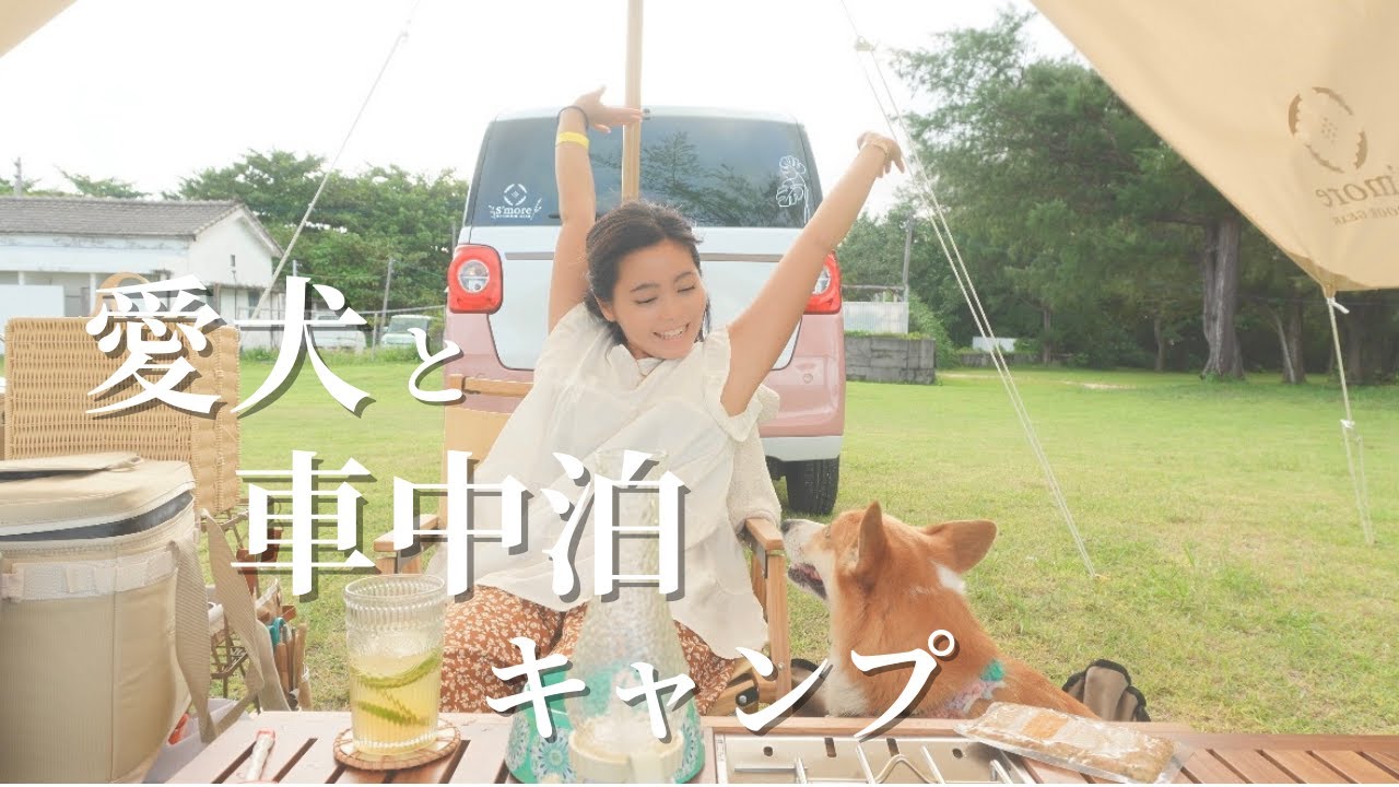 【ソロキャンプ女子】新型キャンバスで愛犬と車中泊キャンプが癒されすぎた。In 沖縄