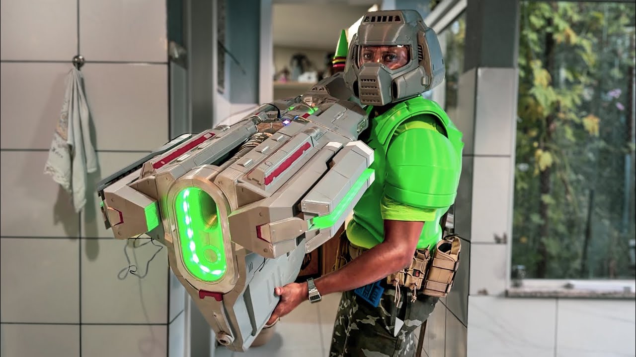 O COSPLAY DO DOOM GUY 100% IMPRESSO EM 3D FICOU PRONTO! - Bambulab H2D Combo