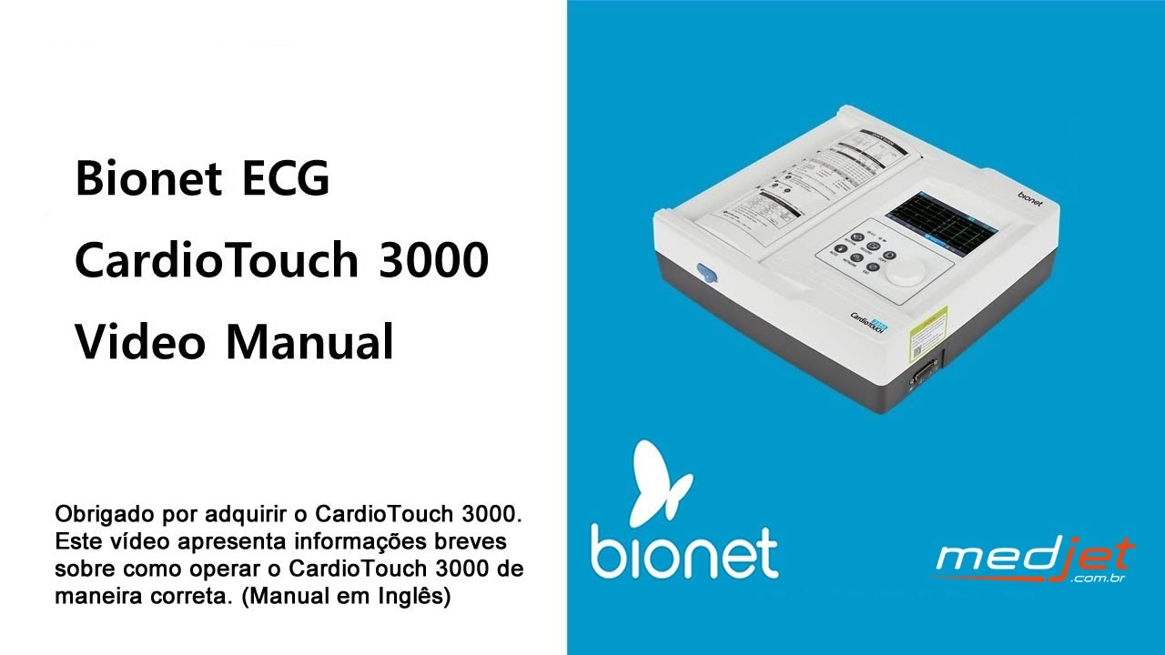 Como usar o Eletrocardiógrafo CardioTouch 3000 Bionet [Vídeo em Inglês]