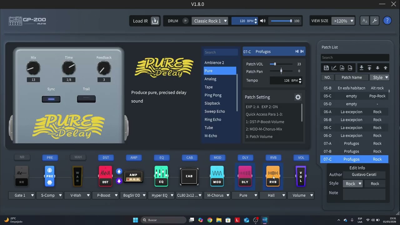 Como sonar a la canción Prófugos de la gira ahí vamos 2006 en la Valeton gp-200 ⚠️LEER DESCRIPCION⚠️