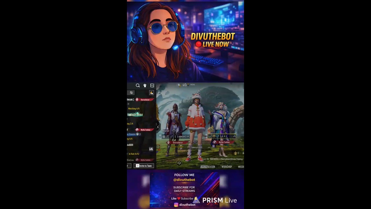 Live restarted | Network issue BGMI Live | Squad Fun + Clutch Moments 🔥 | Divuthebot YT #BGMI #BGMI