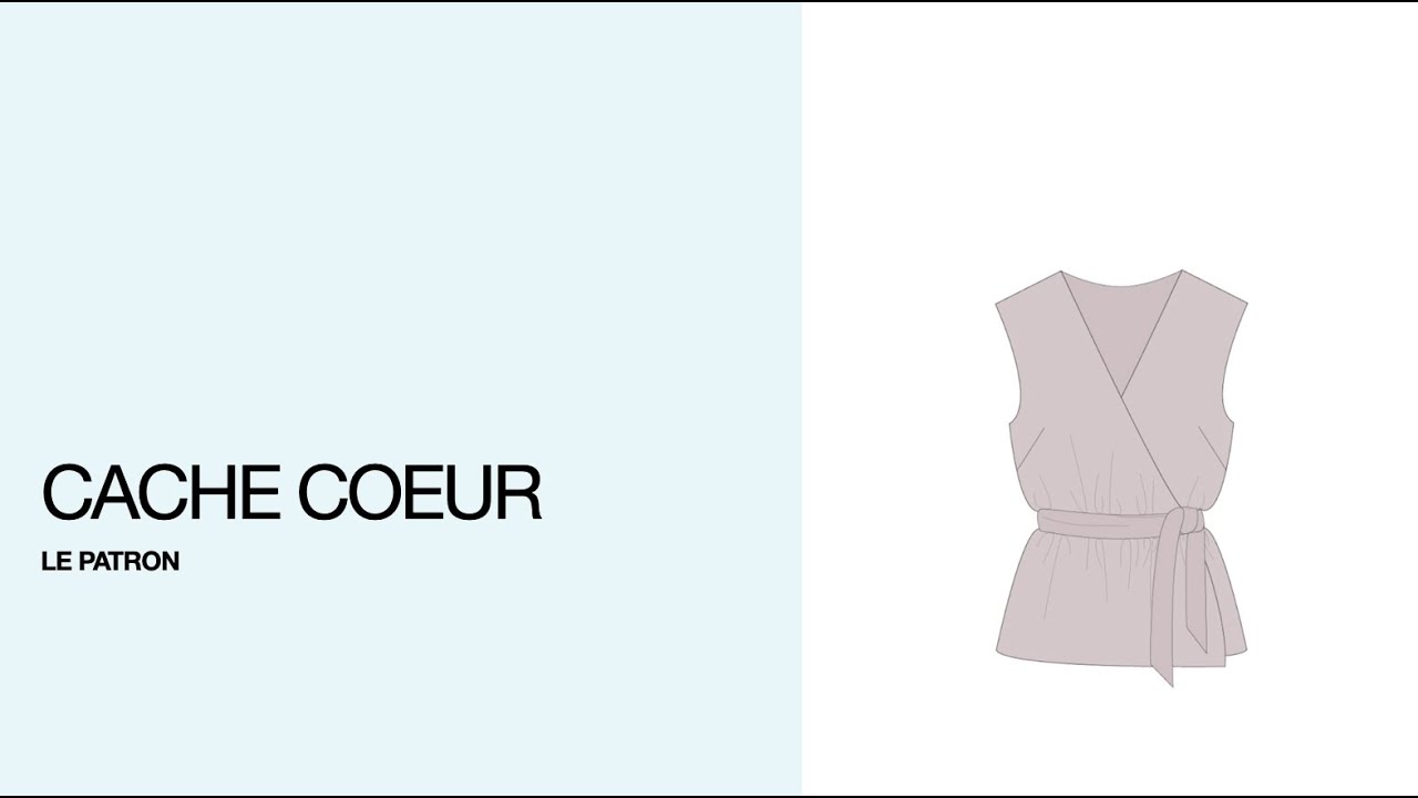 Patron d'un haut cache coeur. Avec ou sans manche.