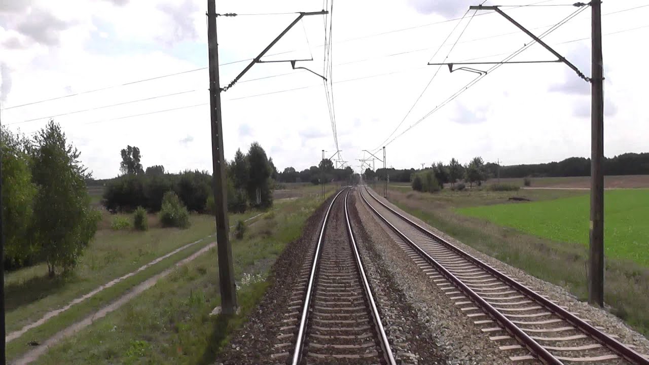 Odcinek Zduńska Wola Karsznice - Koło z tyłu pociągu TLK Sukiennice