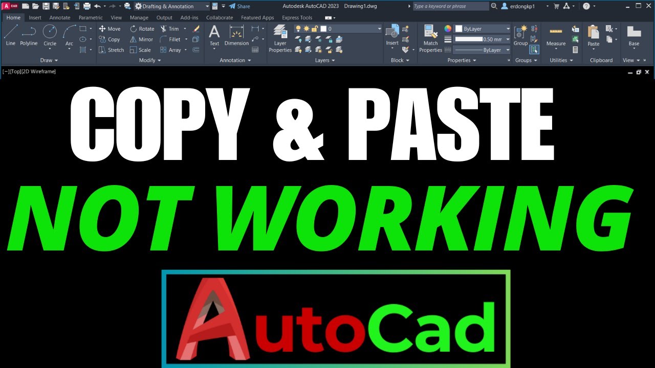 Autocad Copy Paste NOT Working & Copy and paste not working in autocad 🤷&zwj;♂️ copy problen in autocad
